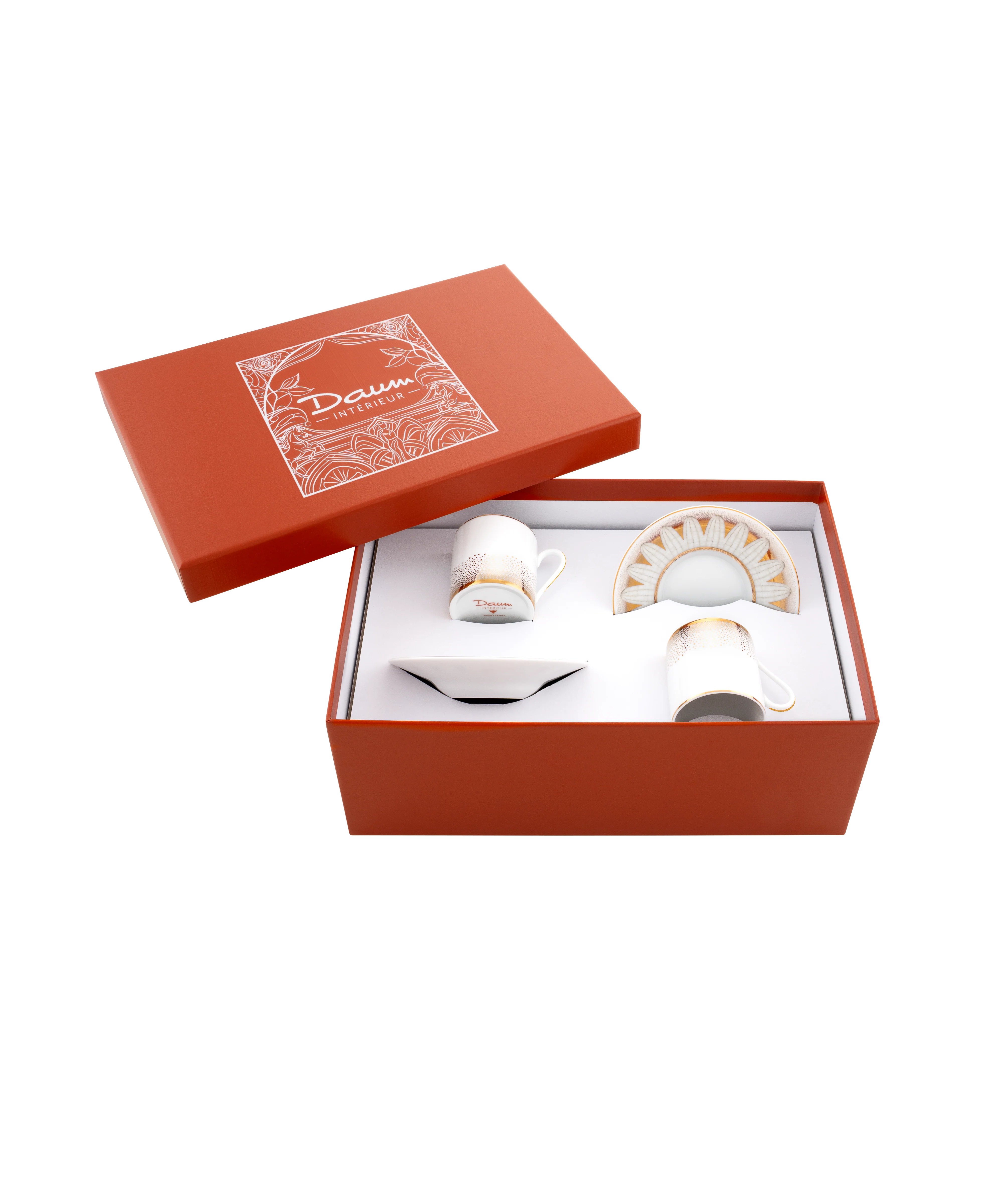 Or d'Abeille Coffret de 2 tasses à café avec soucoupe porcelaine - Image 3