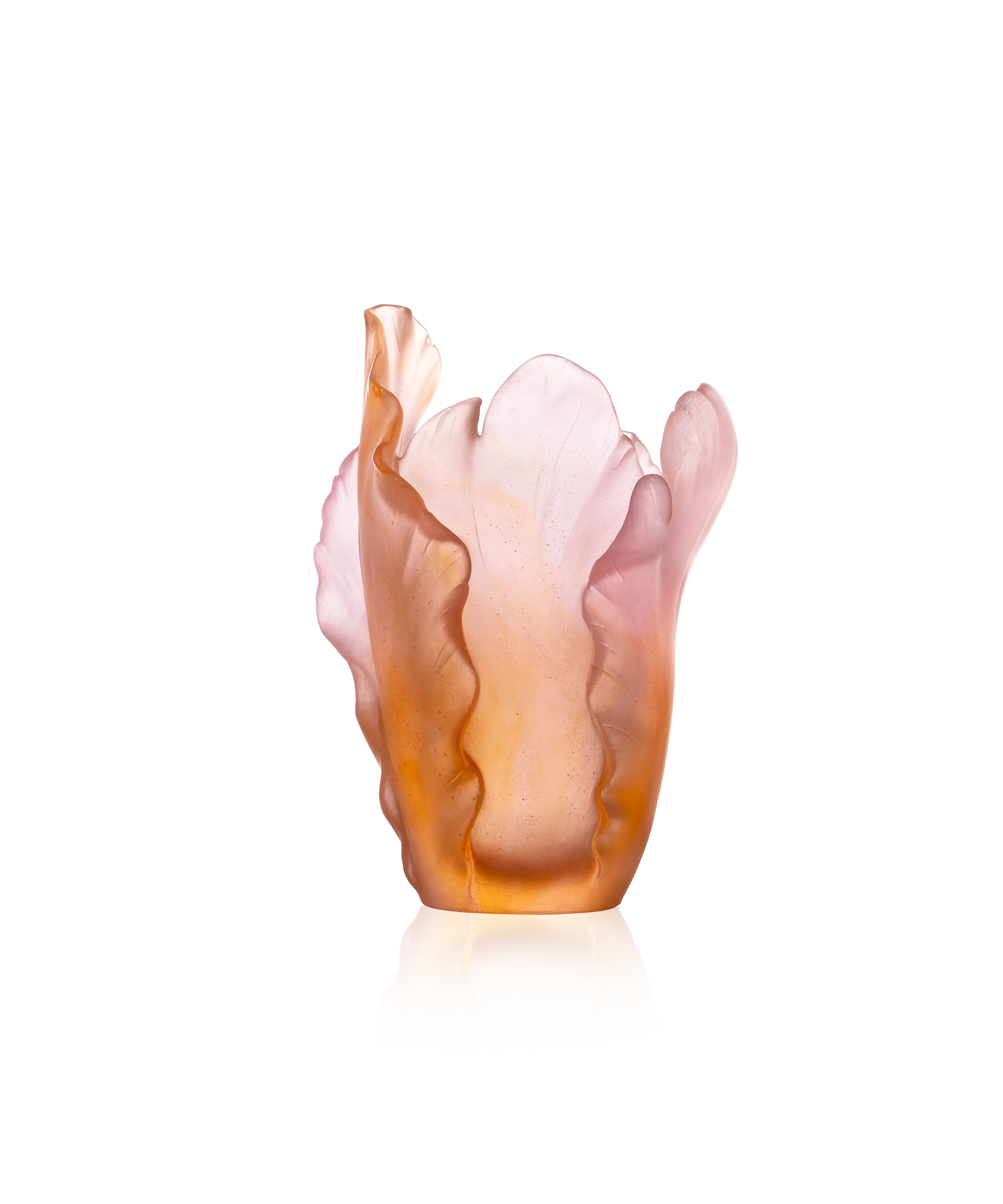 Tulipe Vase petit modèle ambre rose 125ex